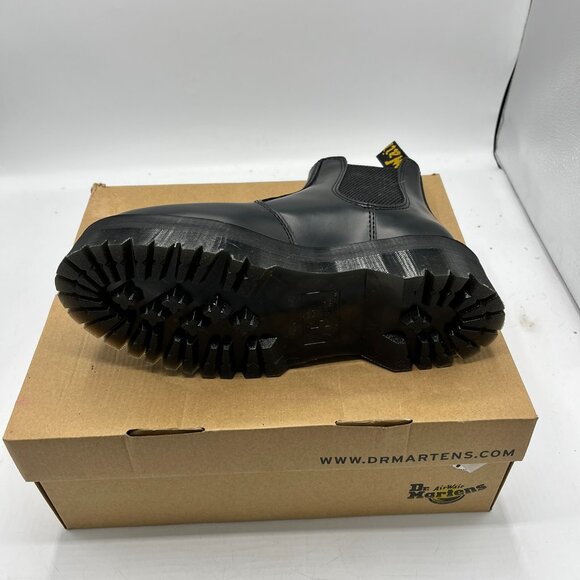 NWT DR. MARTENS V 2976 Quad CHELSEA Boots Polished Smooth Black Women Size 8 NEW - Picture 5 of 6